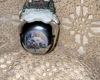 Jingle Bell ornament with snow scene on top