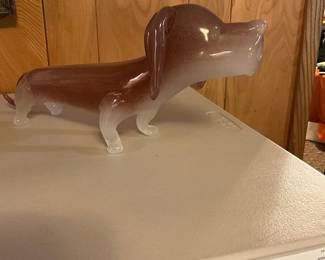Maurano glass wine bottle dachshund 