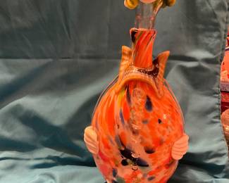 Hand blown wine bottle