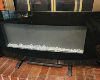 Modern black electric fireplace