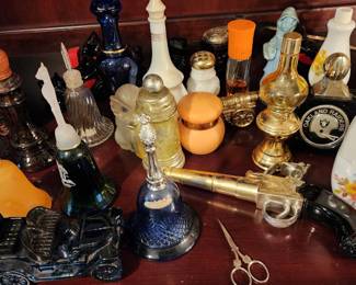  Vintage perfume bottles and compact containers