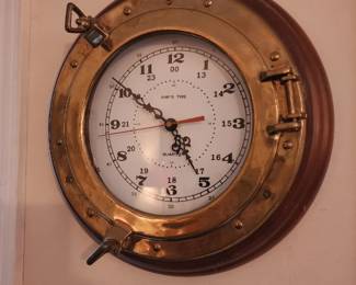  Brass ship's porthole wall clock