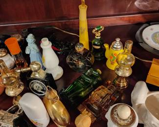  Vintage perfume bottles and compact containers