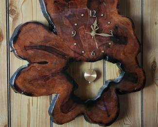  Burl wood wall clock