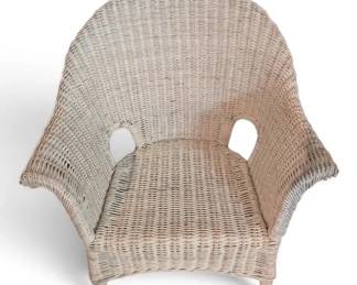White Wicker Armchair