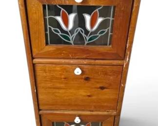 Taters Onions Storage Cabinet With Floral Details