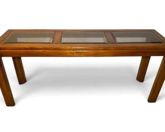 Lane Wooden Beveled Glass Console Table