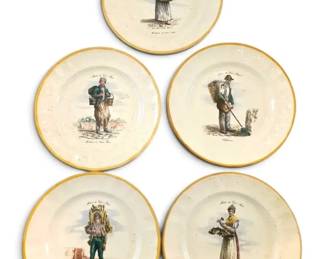 Vintage French 10 Ceramic Plates