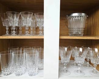 Clear Wine Glasses, Tumblers, Small Ice Bucket