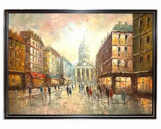 1970s Cityscape Oil Painting, Signed By Artist