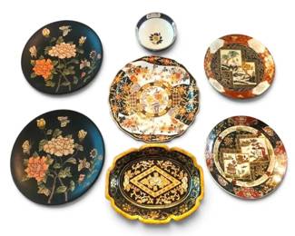 AsianInspired Decorative Floral Plates