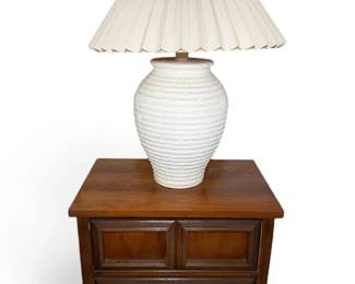 Vintage Wooden 2Drawer Nightstand W Lamp