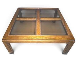 Lane Wooden Beveled Glass Coffee Table