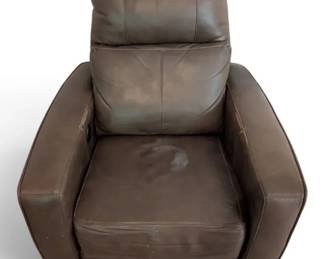 Brown Faux Leather Electric Recliner Chair