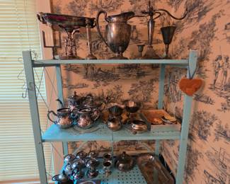 Silver plate dishes and decor