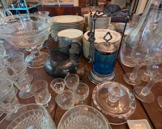 Vintage Glassware including some blue