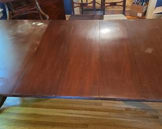 Photos of finish wear on table - as it will be covered with the pad during the sale - the leaves are in good condition