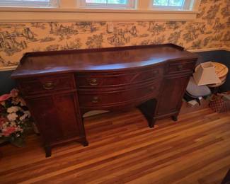 1930's Mahogany Flame Buffet