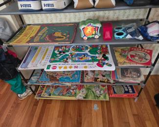 Vintage kids puzzles and fabric books