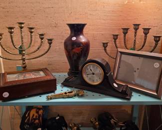 Brass Decor and mantle clock