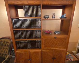 Oak double Bookcase (one piece)