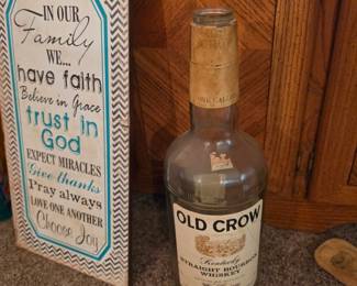 Large Old Crow Liquor Bottle