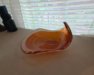 MCM orange swirl bowl