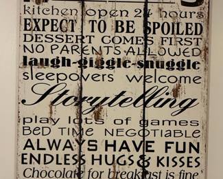 Grandparents' House Rules Decorative Wall Sign