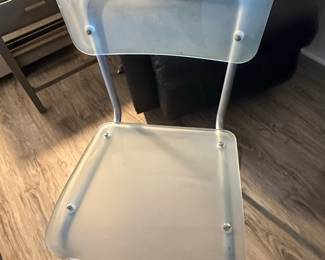 Clear Acrylic Dining Chair with Chrome Frame