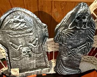 Halloween Decorative Foam Tombstones - Pirate and Grim Reaper