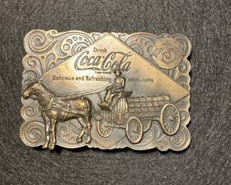 1976 Coca-Cola 75th Anniversary Commemorative Belt Buckle with Bottle Opener by Bergamot Brass Works