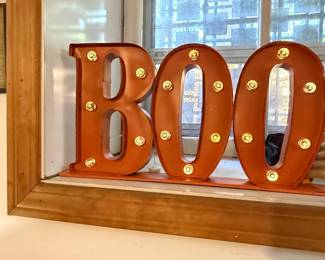 Vintage Metal 'BOO' Marquee Letter Sign