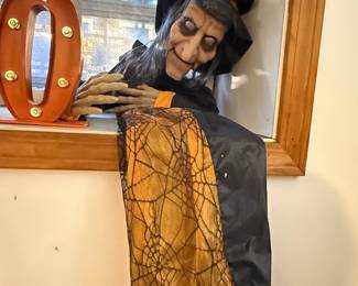 Animated Halloween Witch Prop with Sound and Light Effects