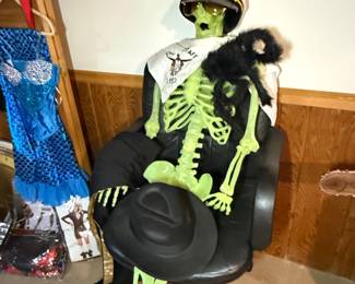 Life-Size Glow-in-the-Dark Halloween Skeleton Prop