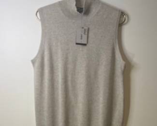 Bloomingdale's 100% Cashmere Mock Neck Sleeveless Sweater