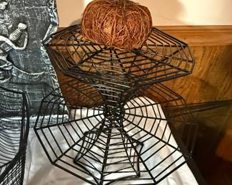 Halloween Spider Web Two-Tiered Serving Stand