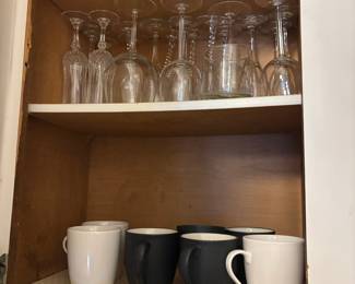 Assorted Household Glassware and Ceramic Mugs