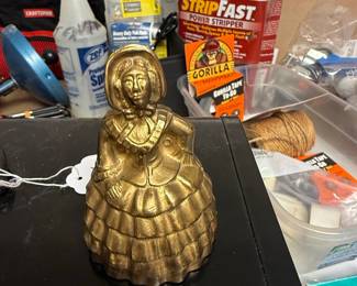Vintage Brass Crinoline Lady Bell, Made in England