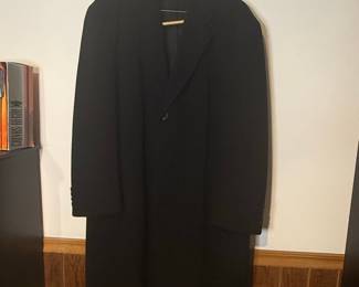 Men's Black Wool Overcoat