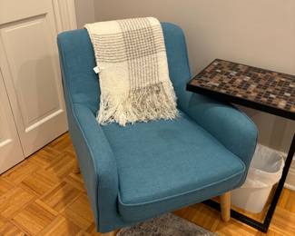 Mid-Century Modern Style Blue Accent Chair