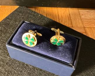 Paul Fredrick Four-Leaf Clover Cufflinks