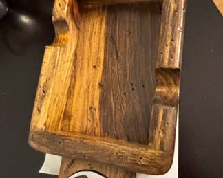 Barnwood Cigar Ashtray with Bottle Opener