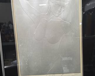 Bill Mack Embossed Female Nude Print