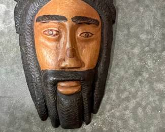 Hand Carved Wooden Jamaican Rastafarian Wall Art