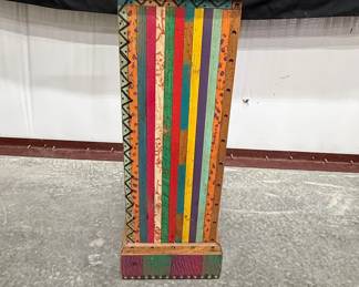 Ralph Garrett Folk Art Painted Pedestal Stand Joani Buyout