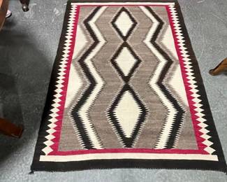 Navajo Ganado Style Geometric Wool Rug