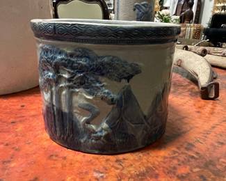 Old Sleepy Eye Indian Head Stoneware Jardiniere