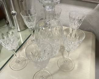 ASI Collection Yugoslavian Lead Crystal Decanter and Stemware Set