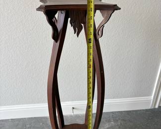 Art Nouveau Carved Mahogany Plant Stand Riscam5-26-13