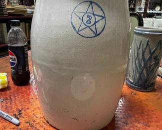 2-Gallon Salt-Glazed Stoneware Crock with Star Stamp